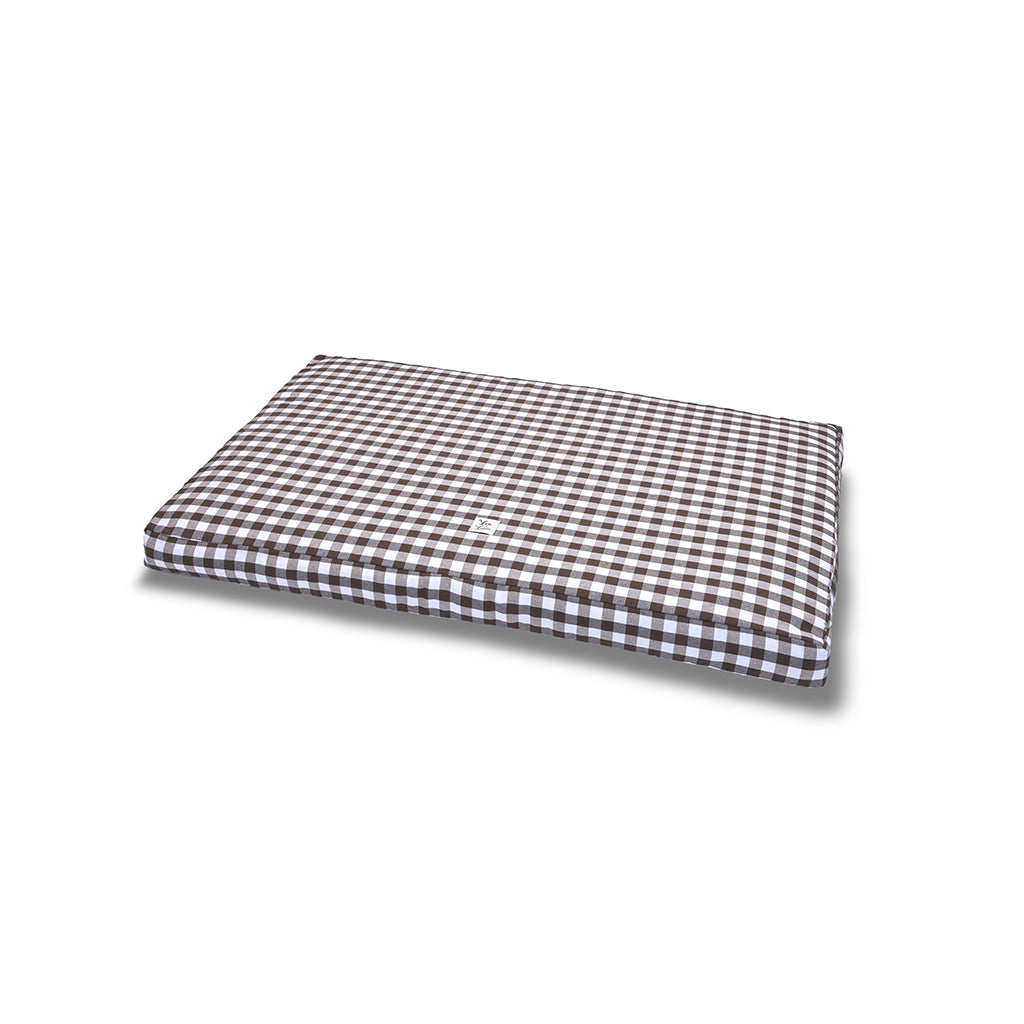 Removable brown checkered mattress