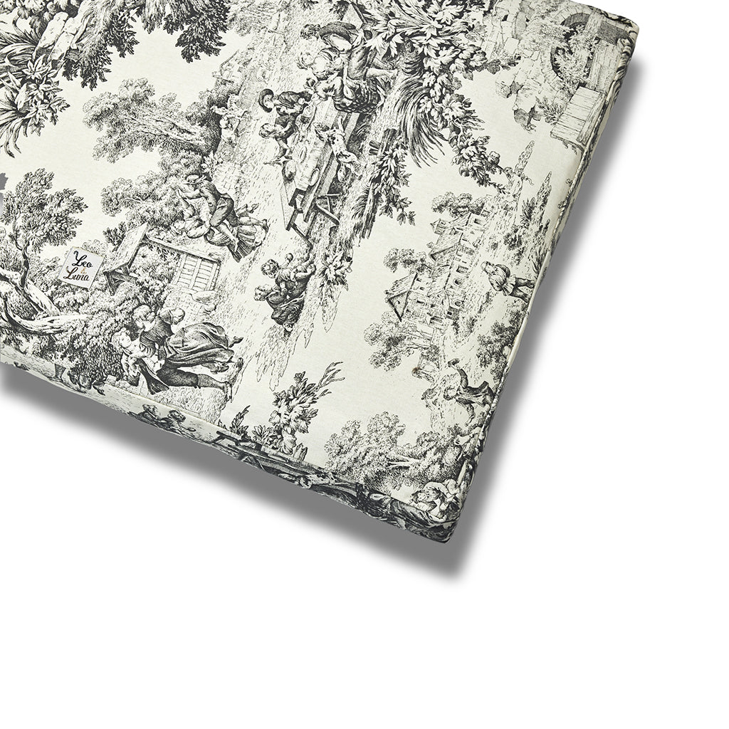 Removable mattress cotton premium toile de jouy gray