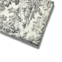 Materassino Sfoderabile Cotone Premium Toile De Jouy Grigio
