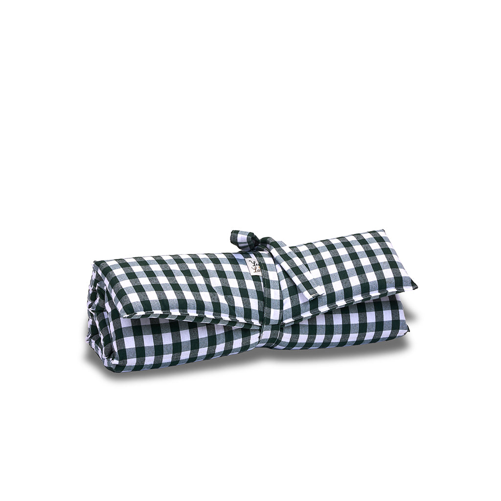 Quiline rolling cotton green checkered cotton