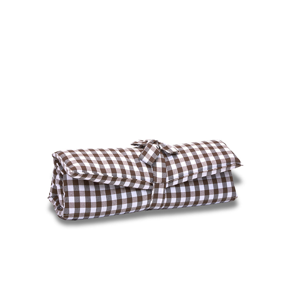 Quiline rolling cotton checkered brown