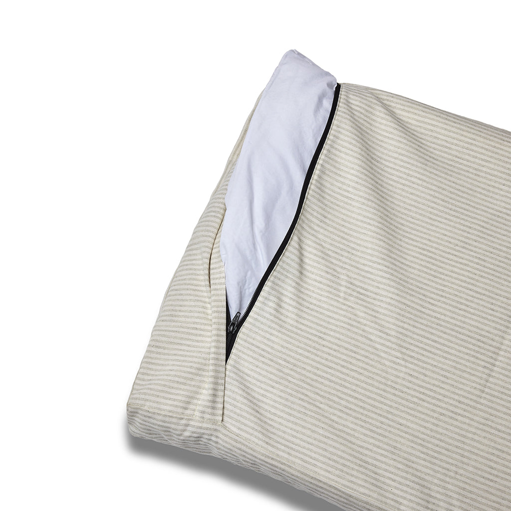 Removable mattress premium cotton narrow line light gray