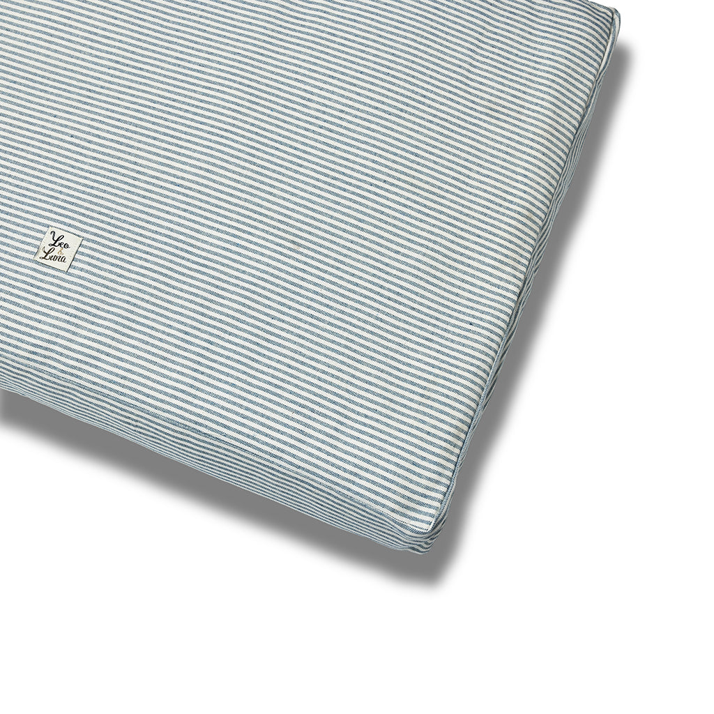 Materassino Sfoderabile Cotone Premium Riga Stretta Azzurro