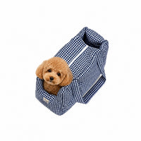 Borsa trasportino per cani Vichy Blu navy