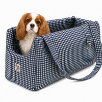 Borsa trasportino per cani Vichy Blu navy