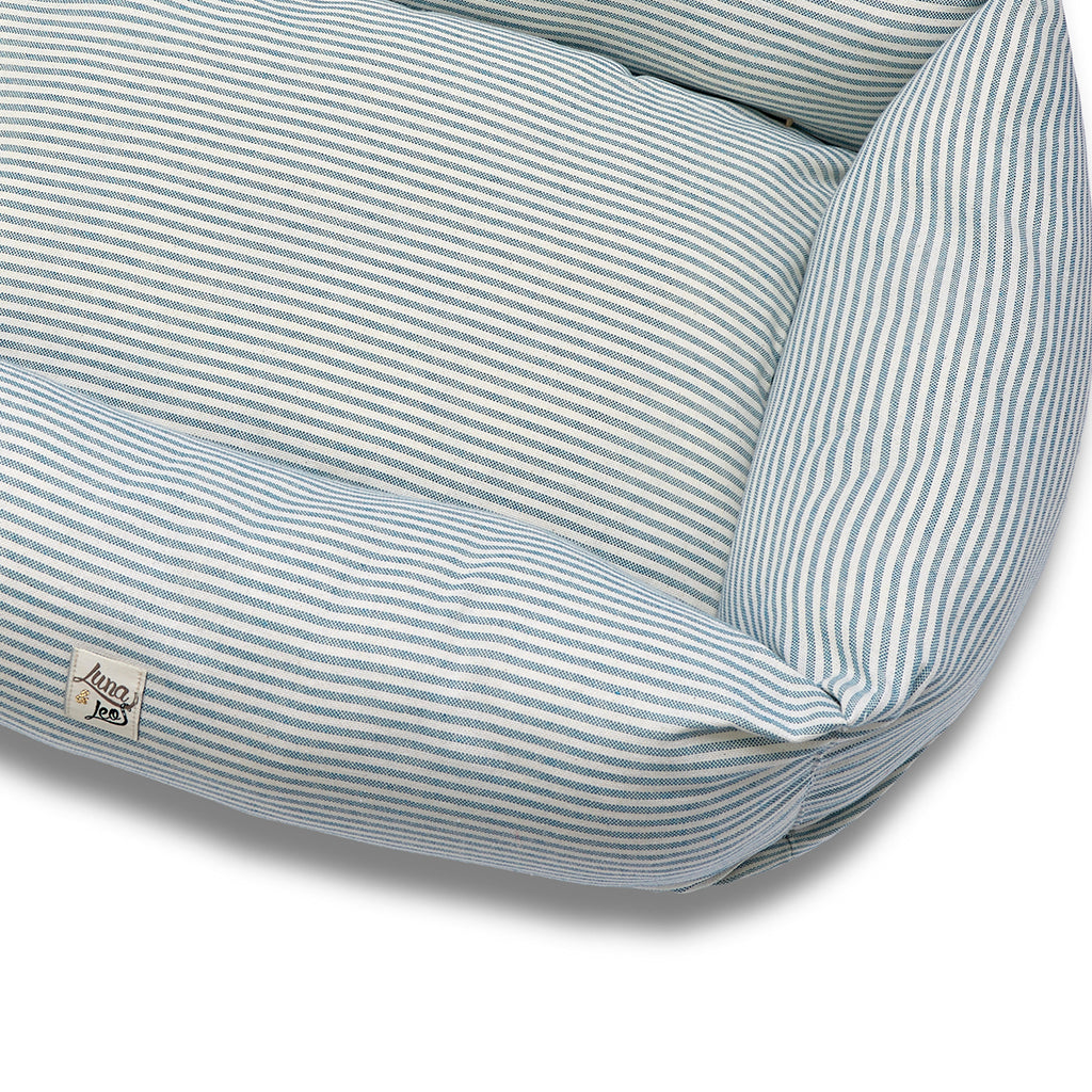 Blue striped cotton sofa sofa