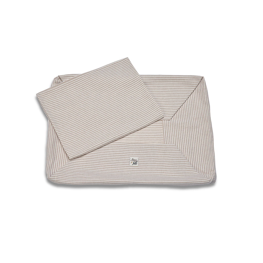 Cover cotton beige narrow lines