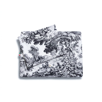 Cover Materassino Toile de Jouy Nero