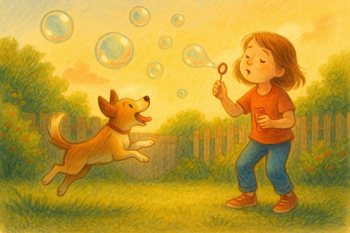 Il cane che inseguiva le bolle di sapone