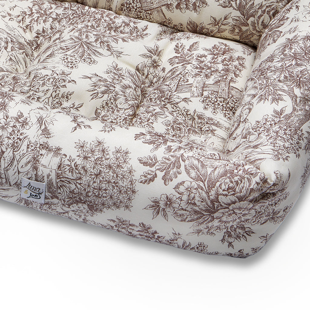 Toile De Jouy Beige Cotton Sofa