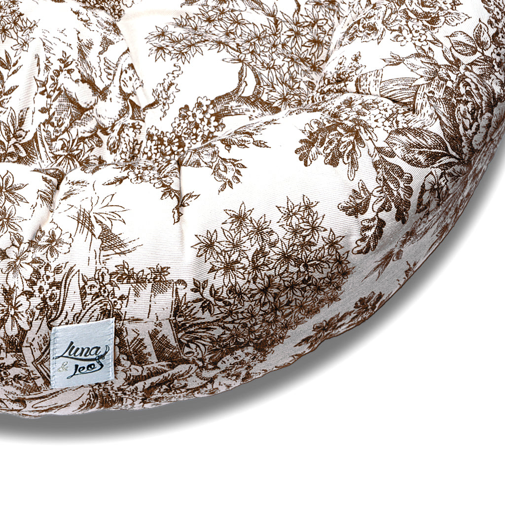 Cuccia Tonda Toile De Jouy Beige