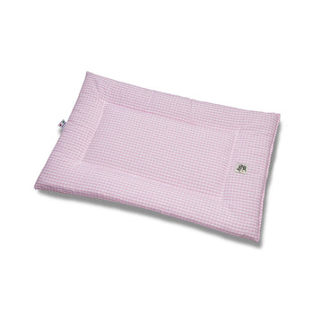 Pink Vichy Cotton Square Quilt