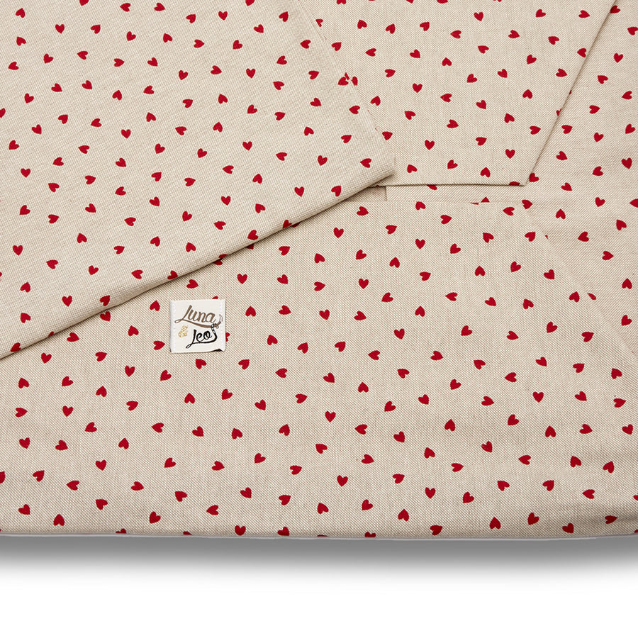 Cover Cotone Little Love Heart Red