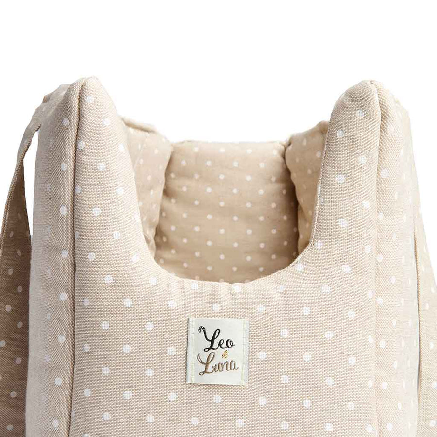 Borsa Cotone Panama Ecru' Pois Bianchi