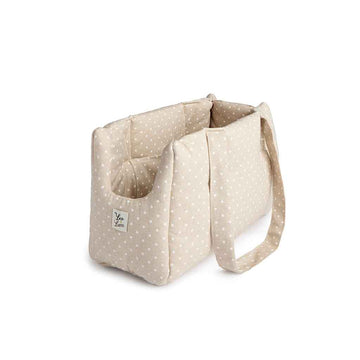 Borsa Cotone Panama Ecru' Pois Bianchi