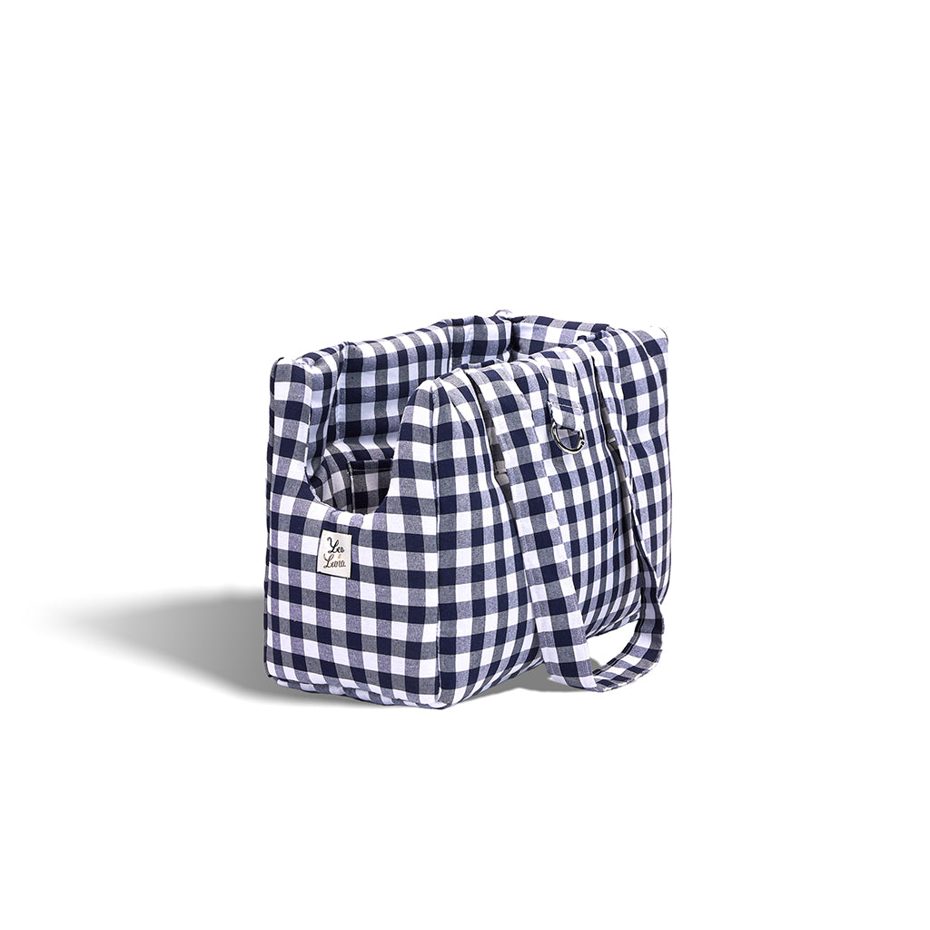 Borsa Cotone Quadretto Grigio