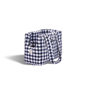 Borsa Cotone Quadretto Grigio