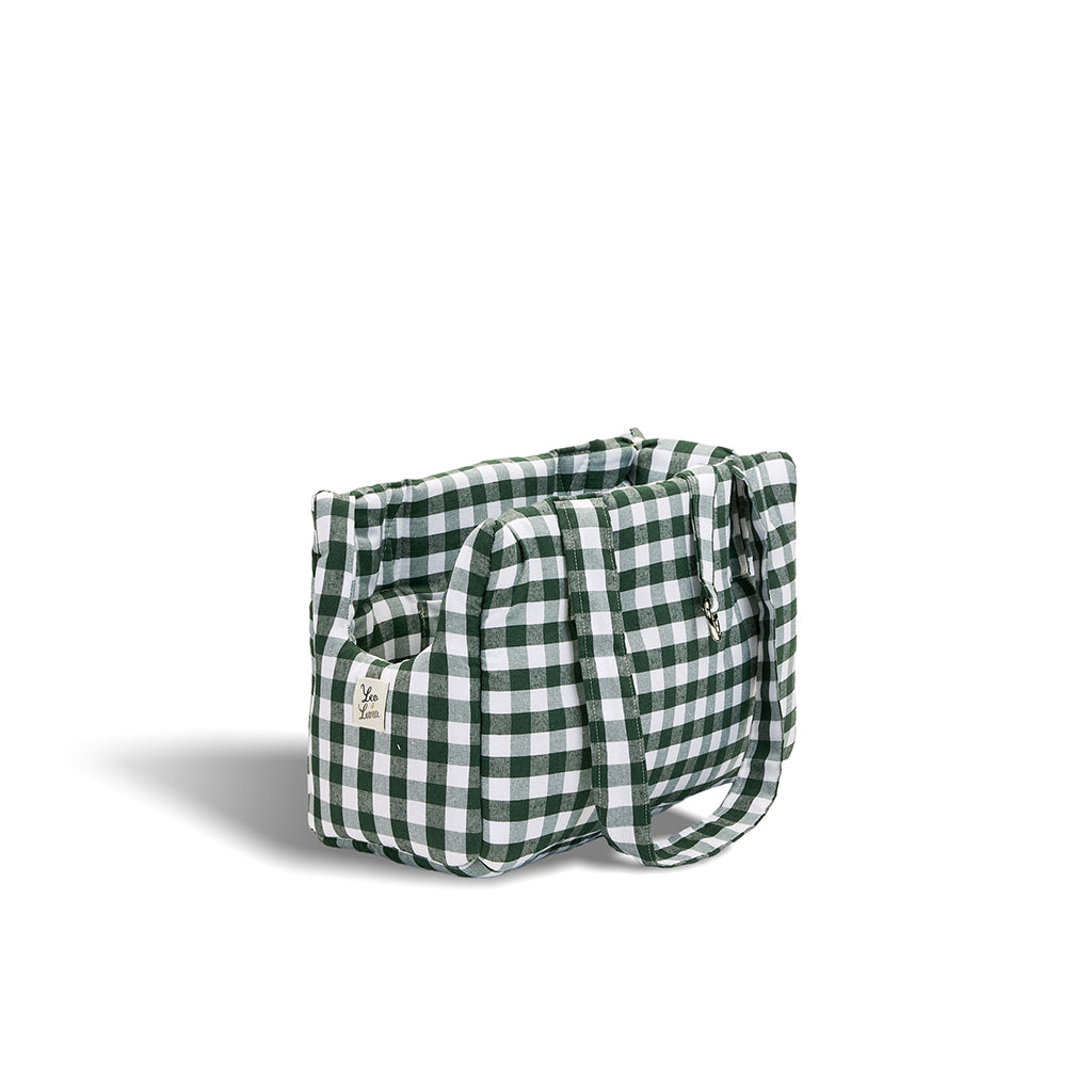 Borsa Cotone Quadretto Verde