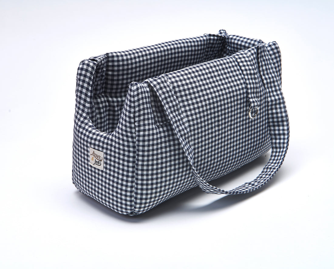 Vichy Navy cotton bag