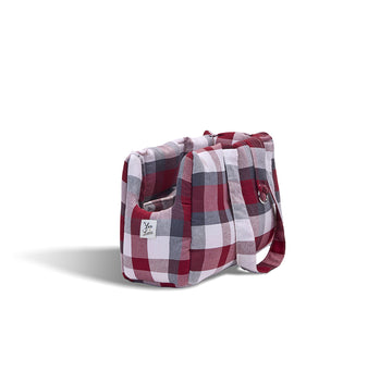 Borsa Cotone Panama Scozzese Quadro Bordeaux