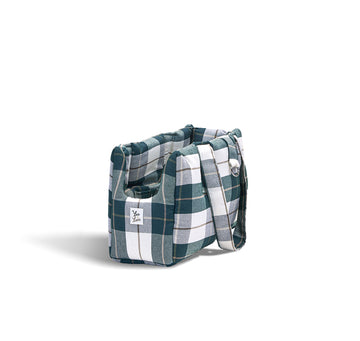 Borsa Cotone Panama Scozzese Trama Verde