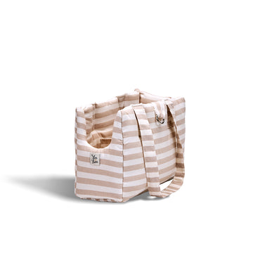 Borsa Cotone Righe Larghe Beige