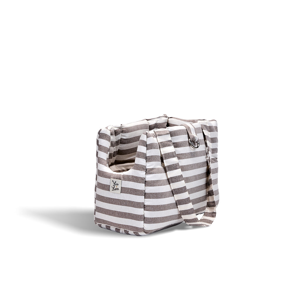 Borsa Cotone Righe Larghe Marrone