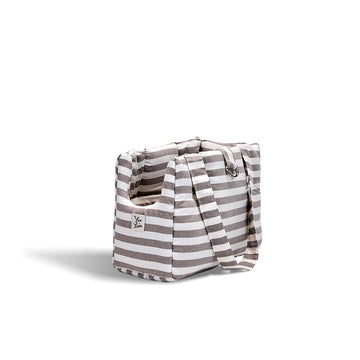 Borsa Cotone Righe Larghe Marrone