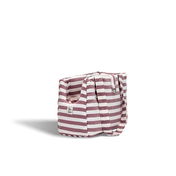 Borsa Cotone Righe Larghe Bordeaux