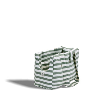 Borsa Cotone Righe Larghe Verde