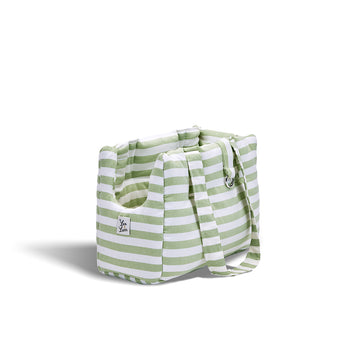 Borsa Cotone Righe Larghe Pistacchio