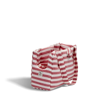 Borsa Cotone Righe Larghe Rosso
