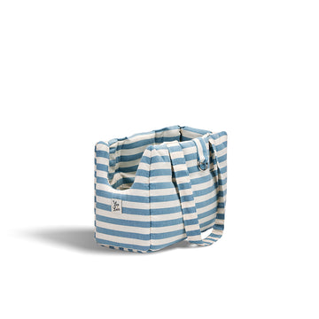 Borsa Cotone Righe Larghe Ottanio