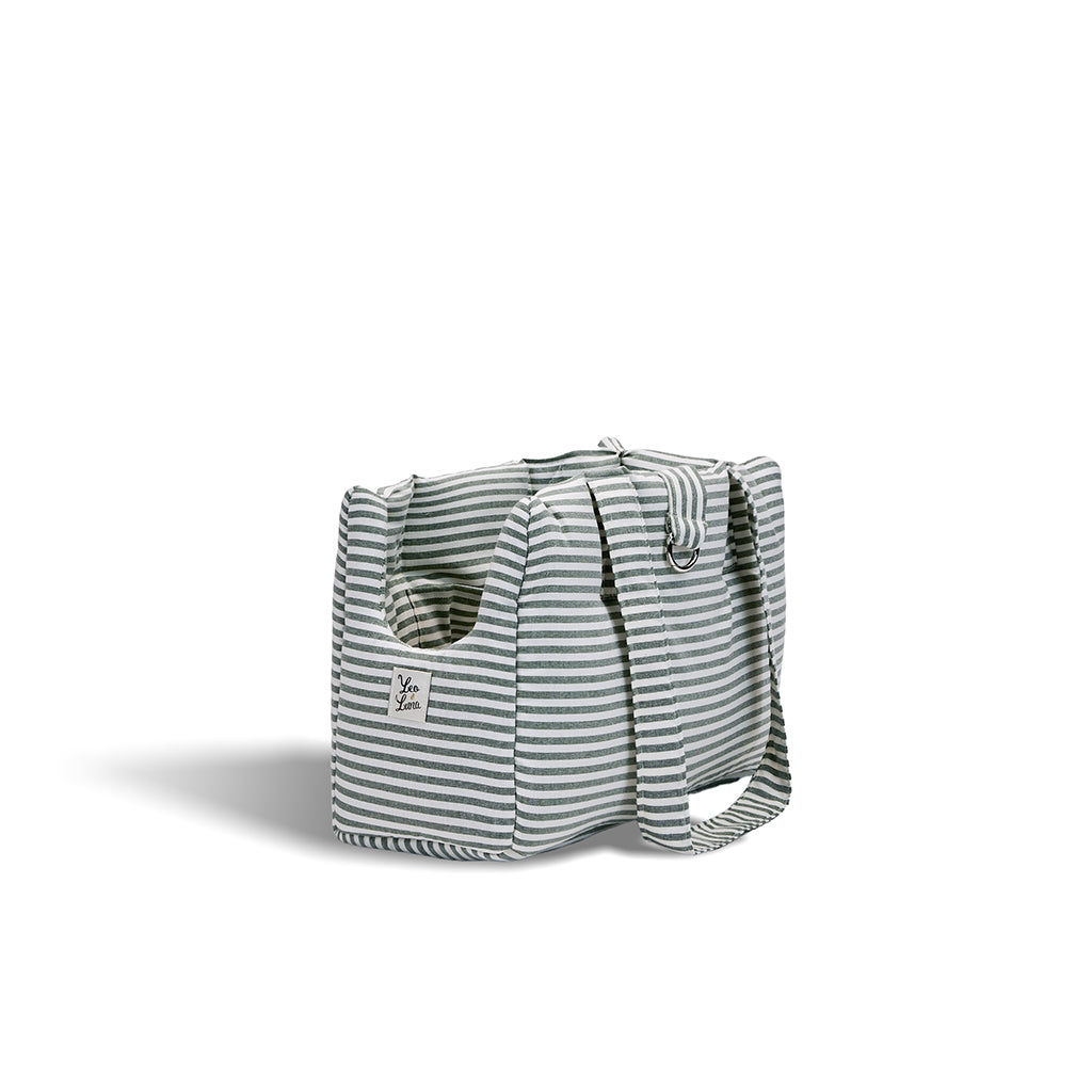 Borsa Cotone Righe Strette Verde