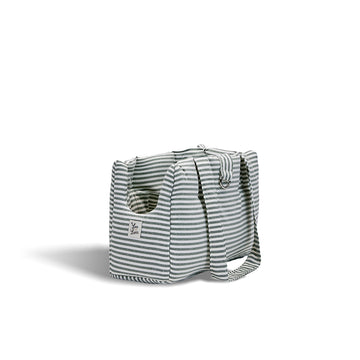 Borsa Cotone Righe Strette Verde
