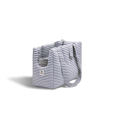 Borsa Cotone Righe Strette Blu
