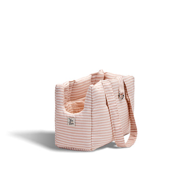 Borsa Cotone Righe Strette Rosa
