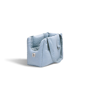 Borsa Cotone Righe Strette Ottanio