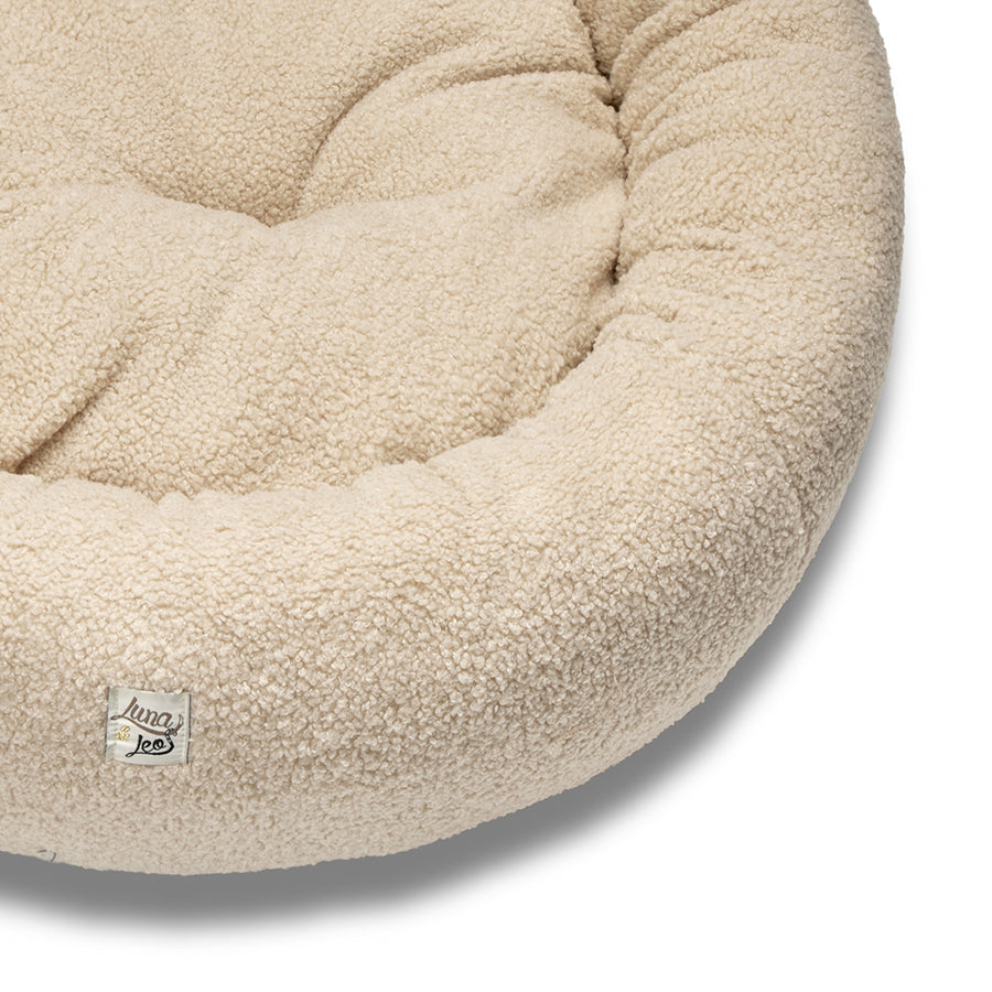 Round Bouclè Teddy Cream Kennel 