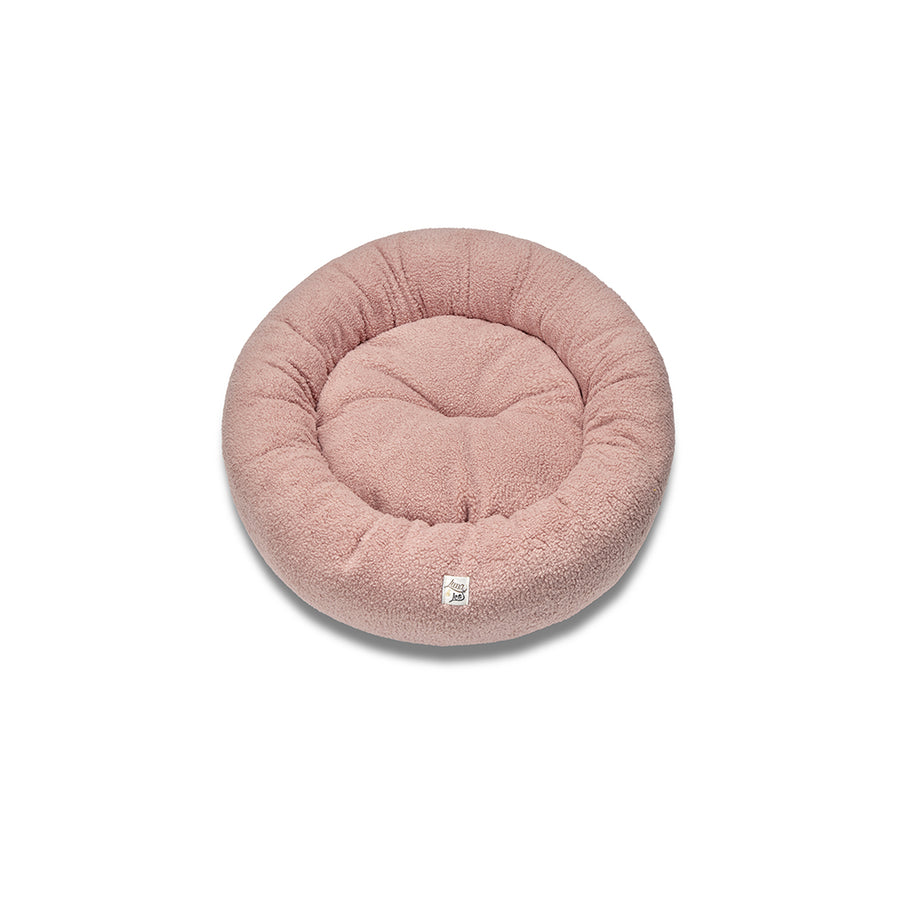 Round Bouclé Teddy Pink Kennel 