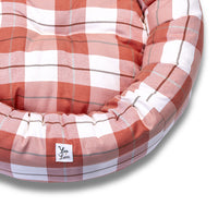 Cuccia Tonda Cotone Panama Scozzese Trama Rosa Pesca