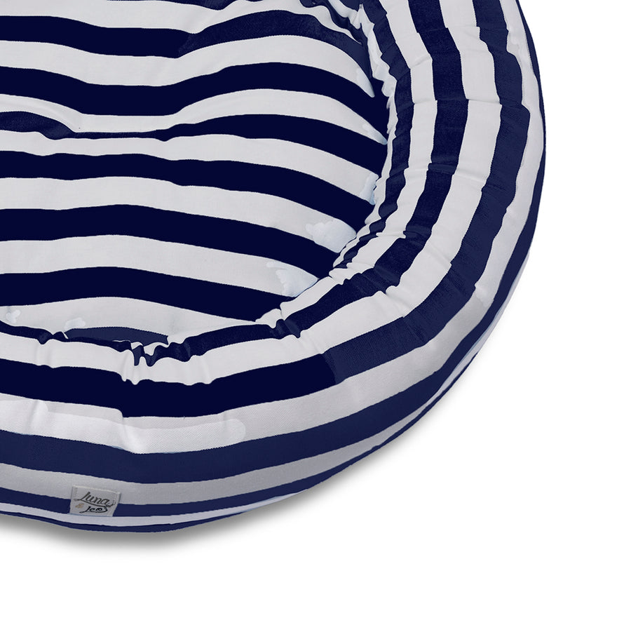 Cuccia Tonda Cotone Premium Righe Larghe Navy