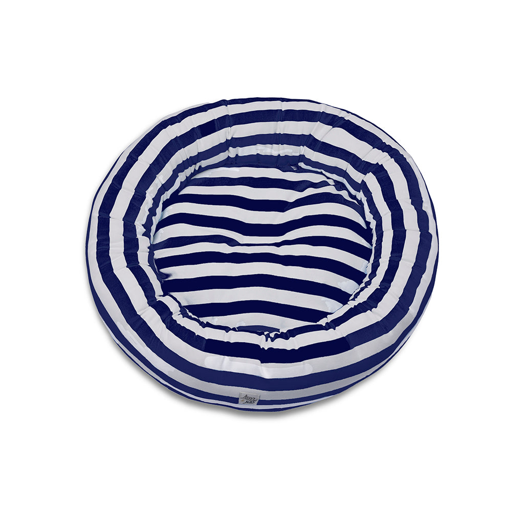 Cuccia Tonda Cotone Premium Righe Larghe Navy