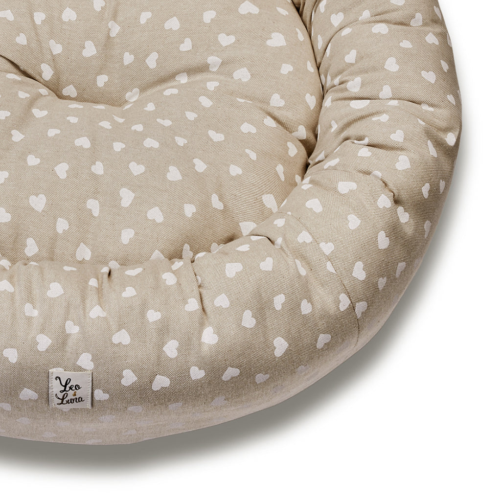 Cuccia Tonda Cotone Panama Little Love Heart White