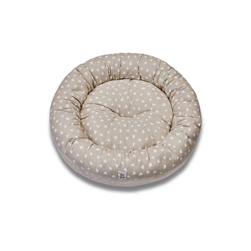Cuccia Tonda Cotone Panama Little Love Heart White