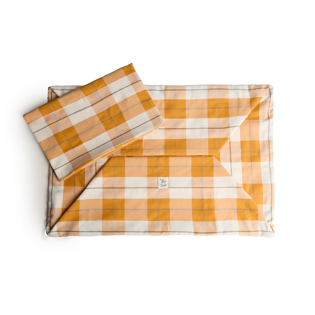 Cover Cotone Panama Scozzese Trama Senape