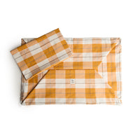 Cover Cotone Panama Scozzese Trama Senape