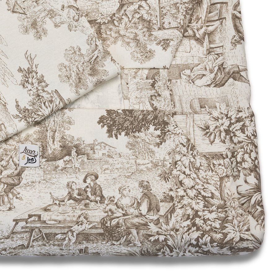 Cover Divanetto Toile de Jouy Beige Naturale