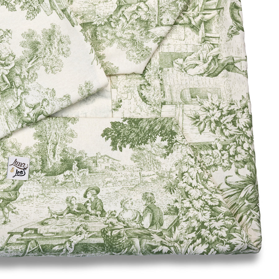 Cover Divanetto Toile de Jouy Verde Salvia