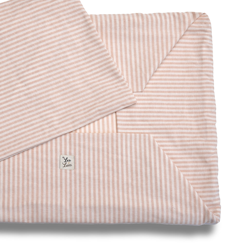 Cover Divanetto Cotone Righe Strette Rosa